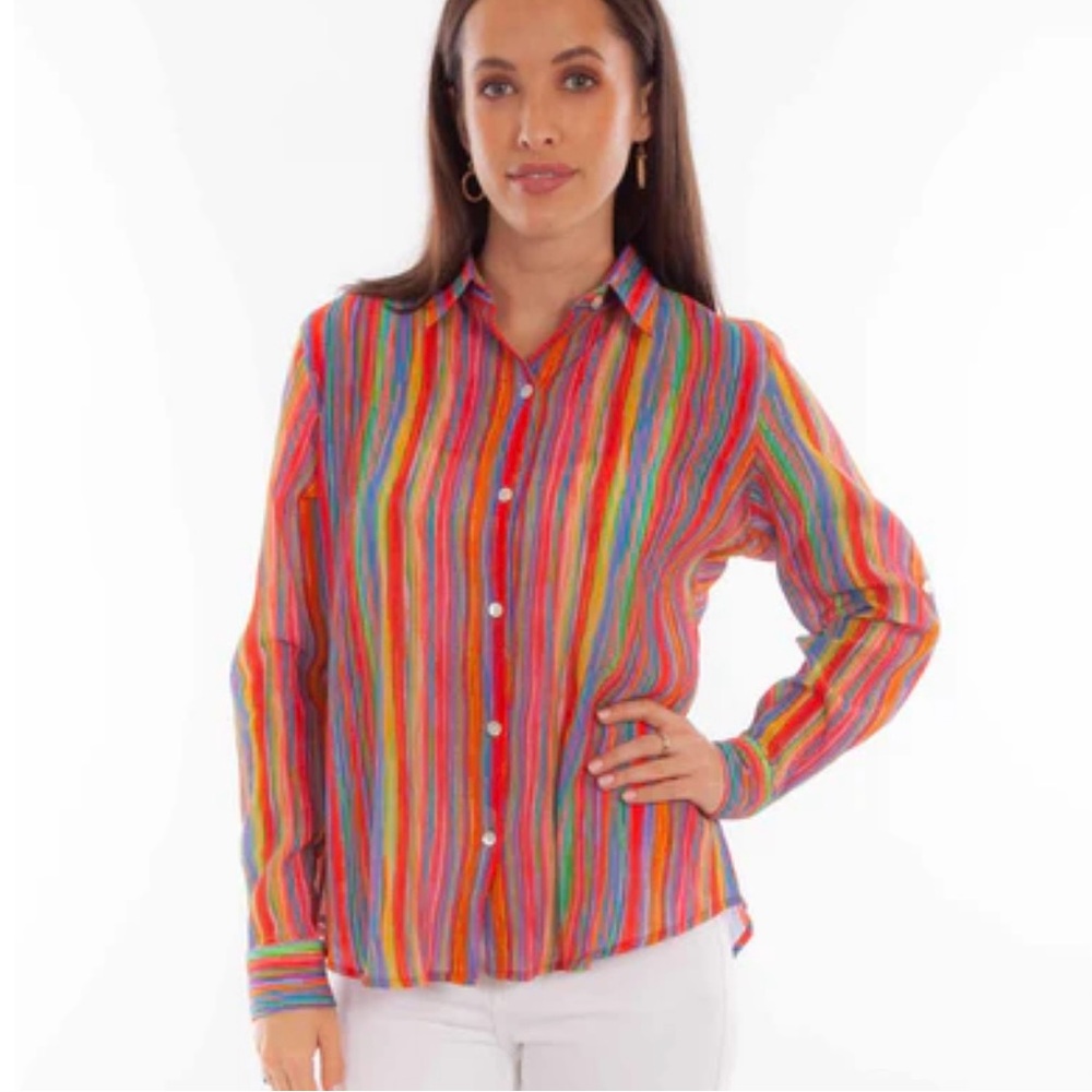 Scully Rainbow Striped Shirt